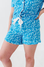 Load image into Gallery viewer, Blue Base Flowers Button Down Women&#39;s Short Set
