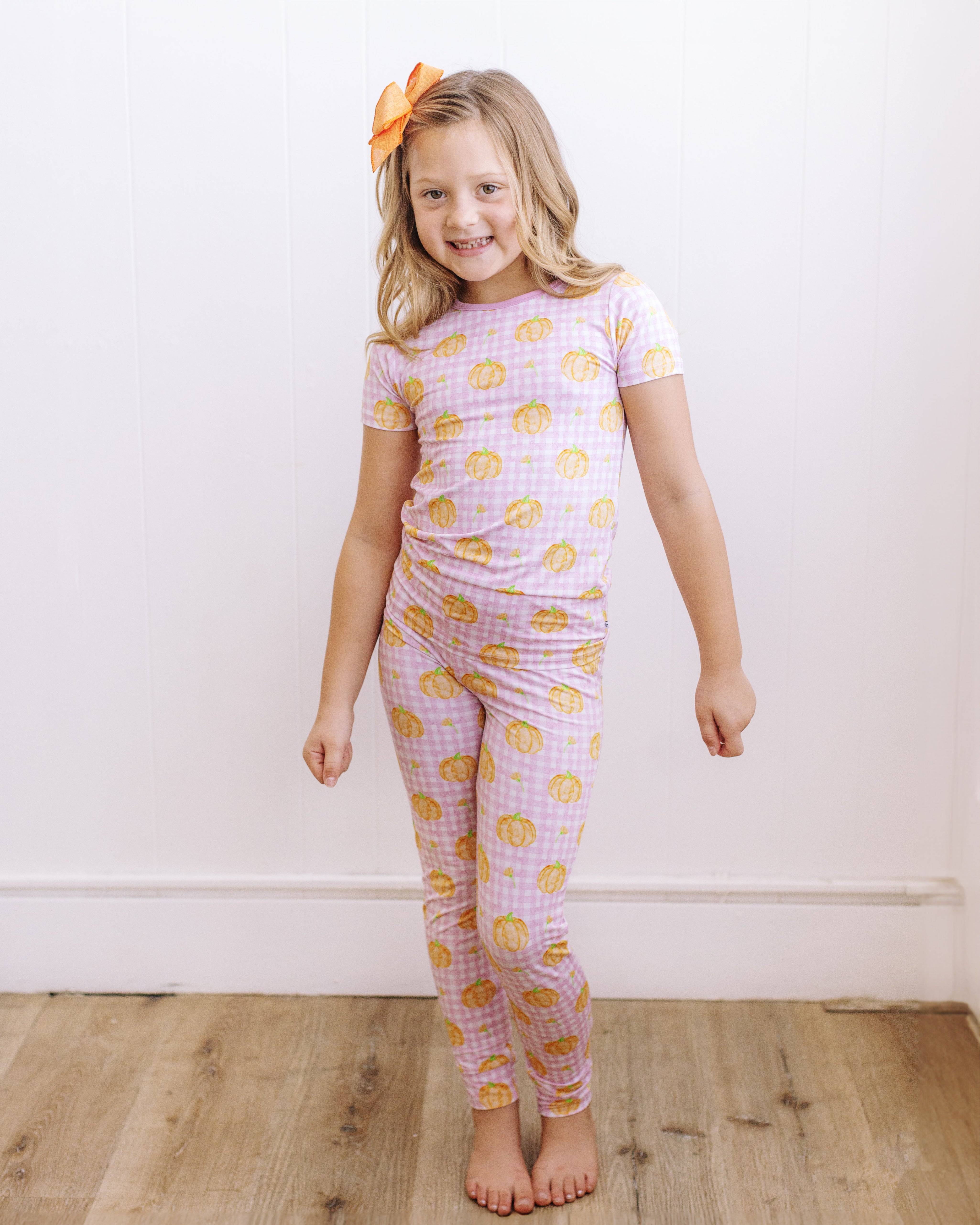 Pink Gingham Pumpkin Two Piece Set