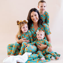 Load image into Gallery viewer, Ribbed Pumpkin Green Womens Flare Pajama Set
