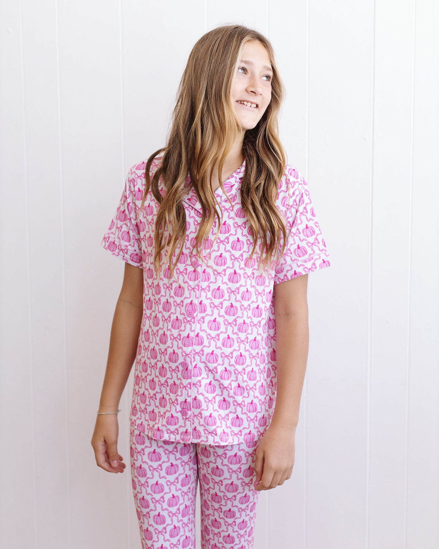 Pumpkin Bows Girls Flare Lounge Set