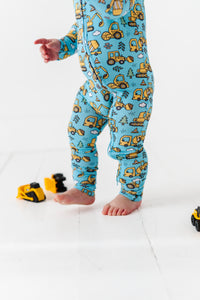 Construction Convertible Footed Onesie