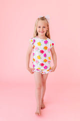 Hawaiian Flower Ruffle Short Set