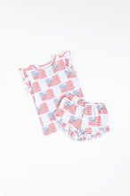 Load image into Gallery viewer, American Flag Ruffle Short Set
