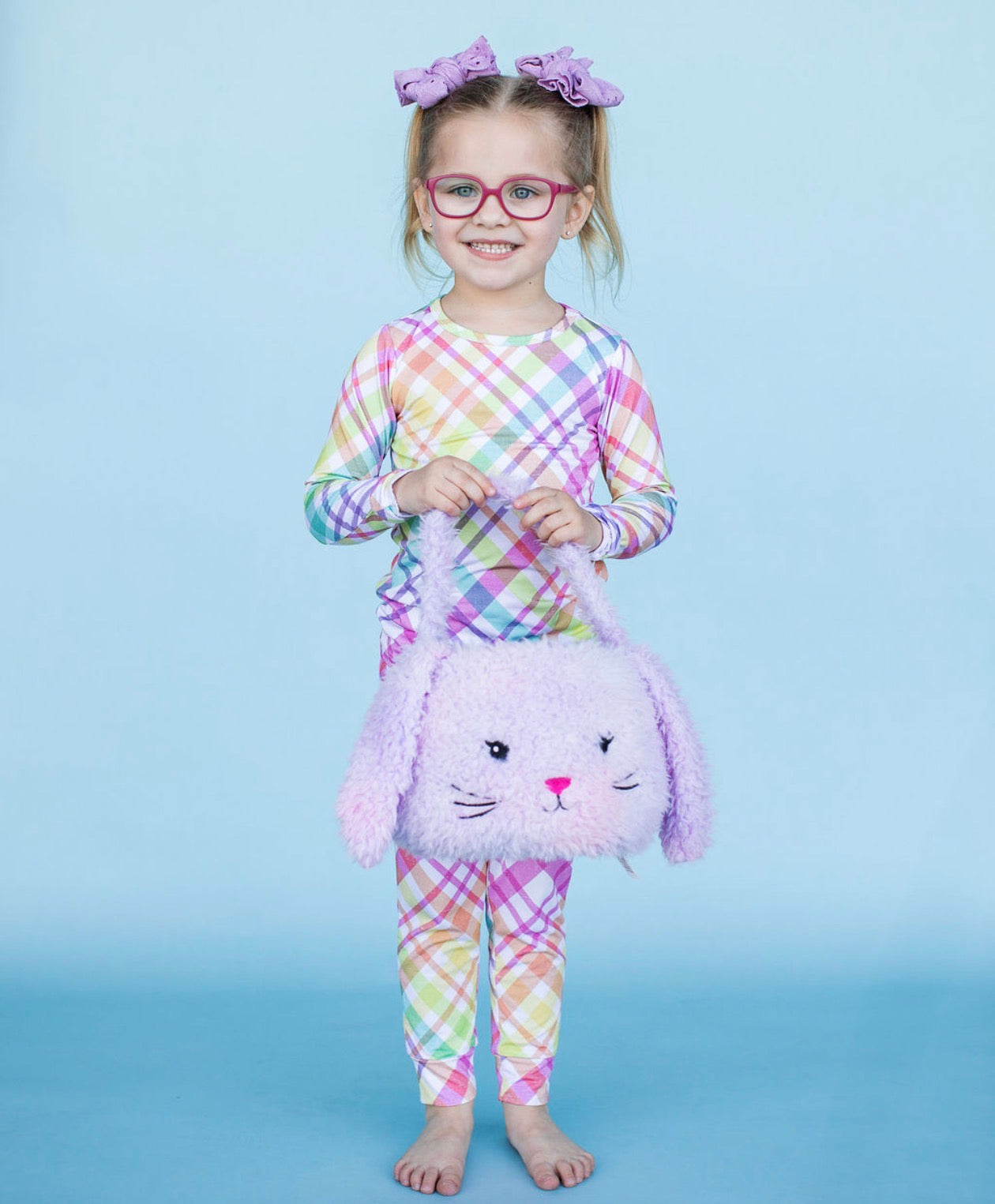 Pastel Plaid Two Piece Pajama Set