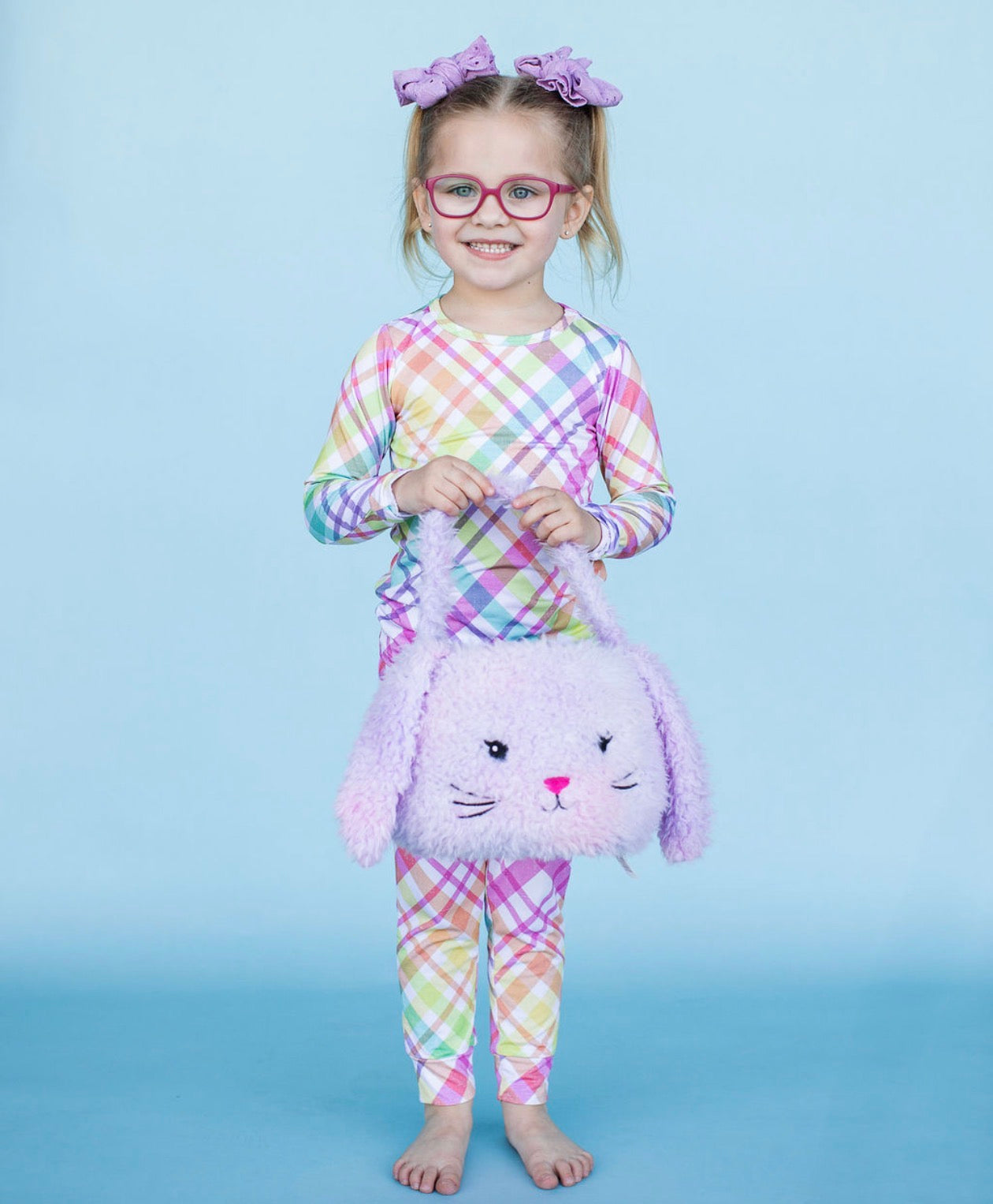 Pastel Plaid Two Piece Pajama Set