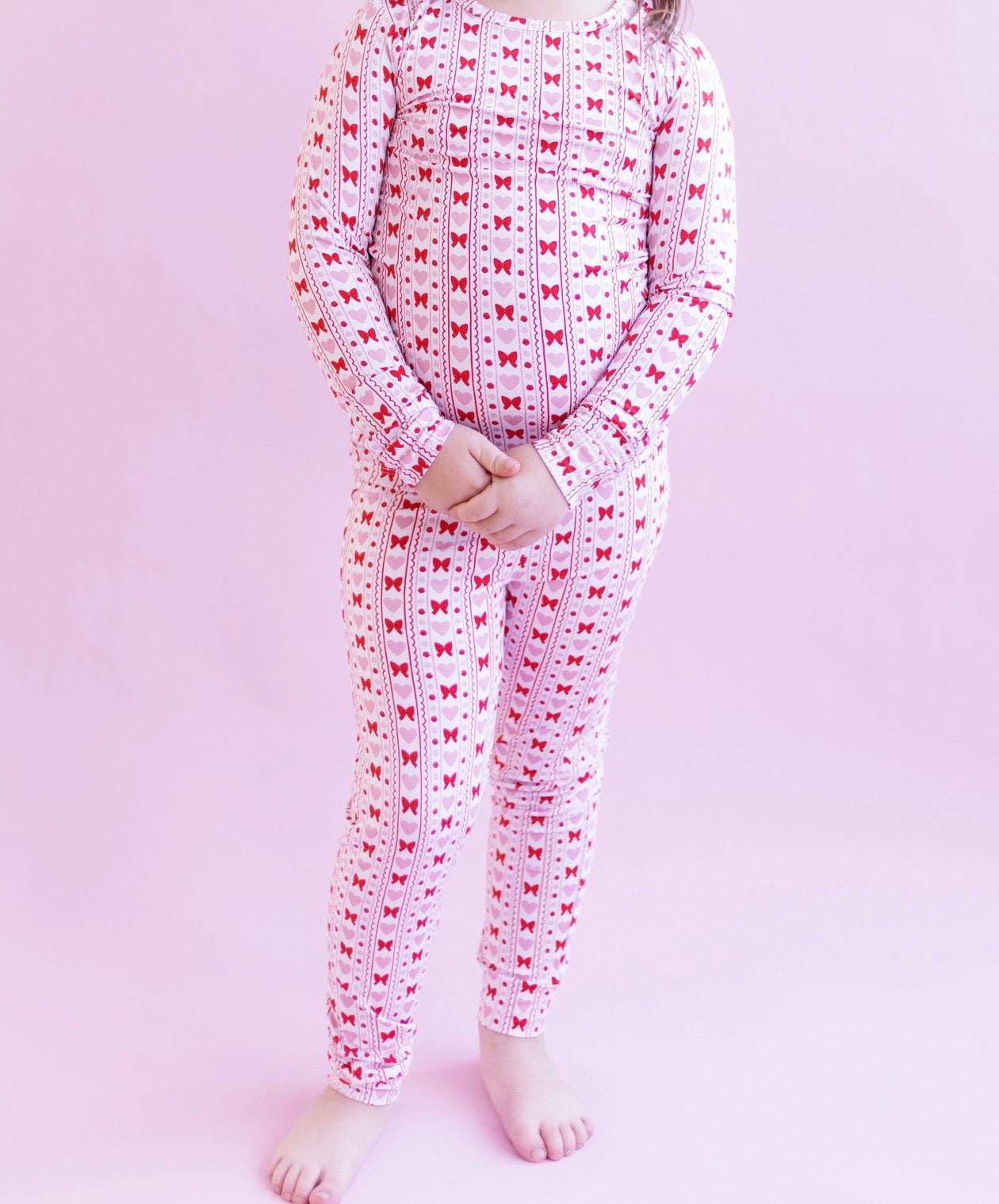 Heart and Bow Two Piece Pajama Set