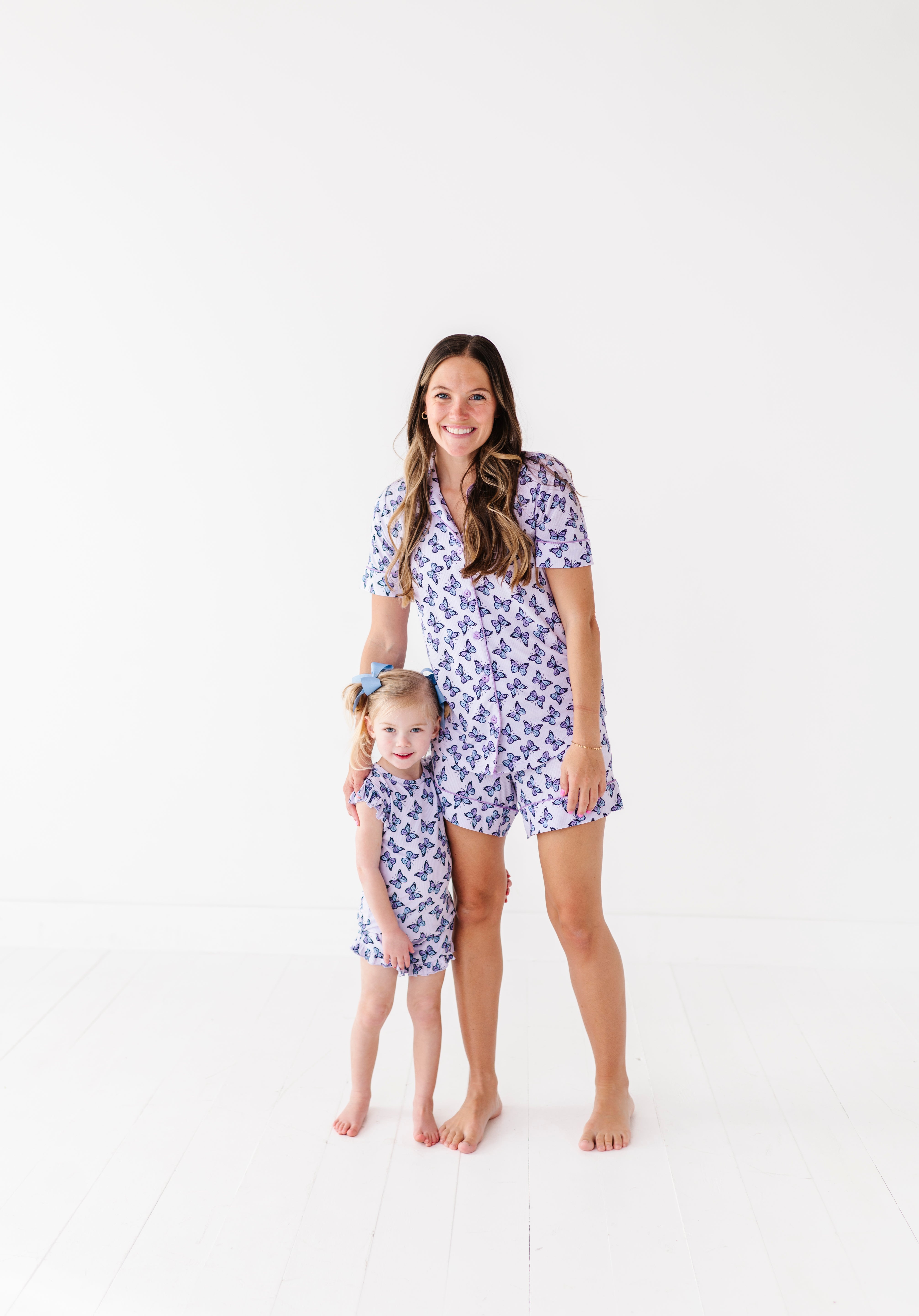 Purple Butterfly Women's Short Set