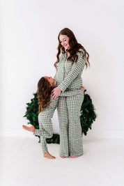 Green Gingham Women's Flare Set