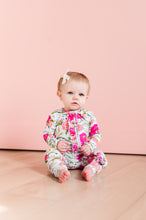 Load image into Gallery viewer, Pink Peony convertible foot Onesie

