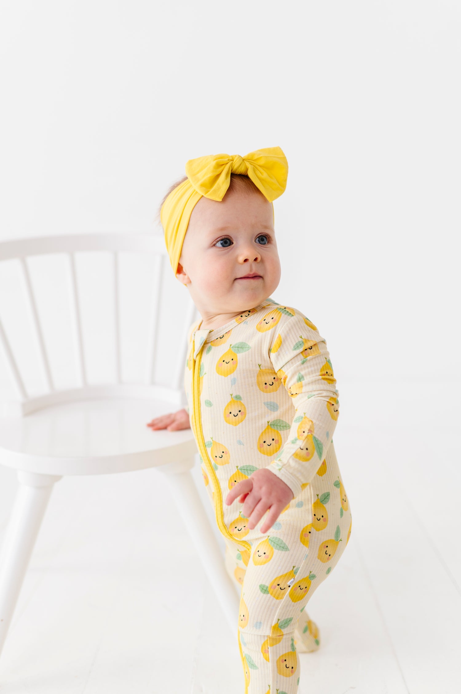 Happy Lemon Zipper Onesie
