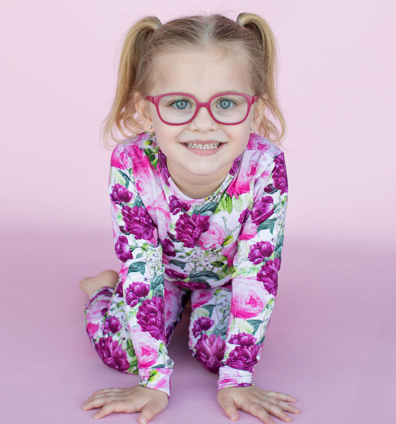 Purple Rose Garden Two Piece Pajama Set