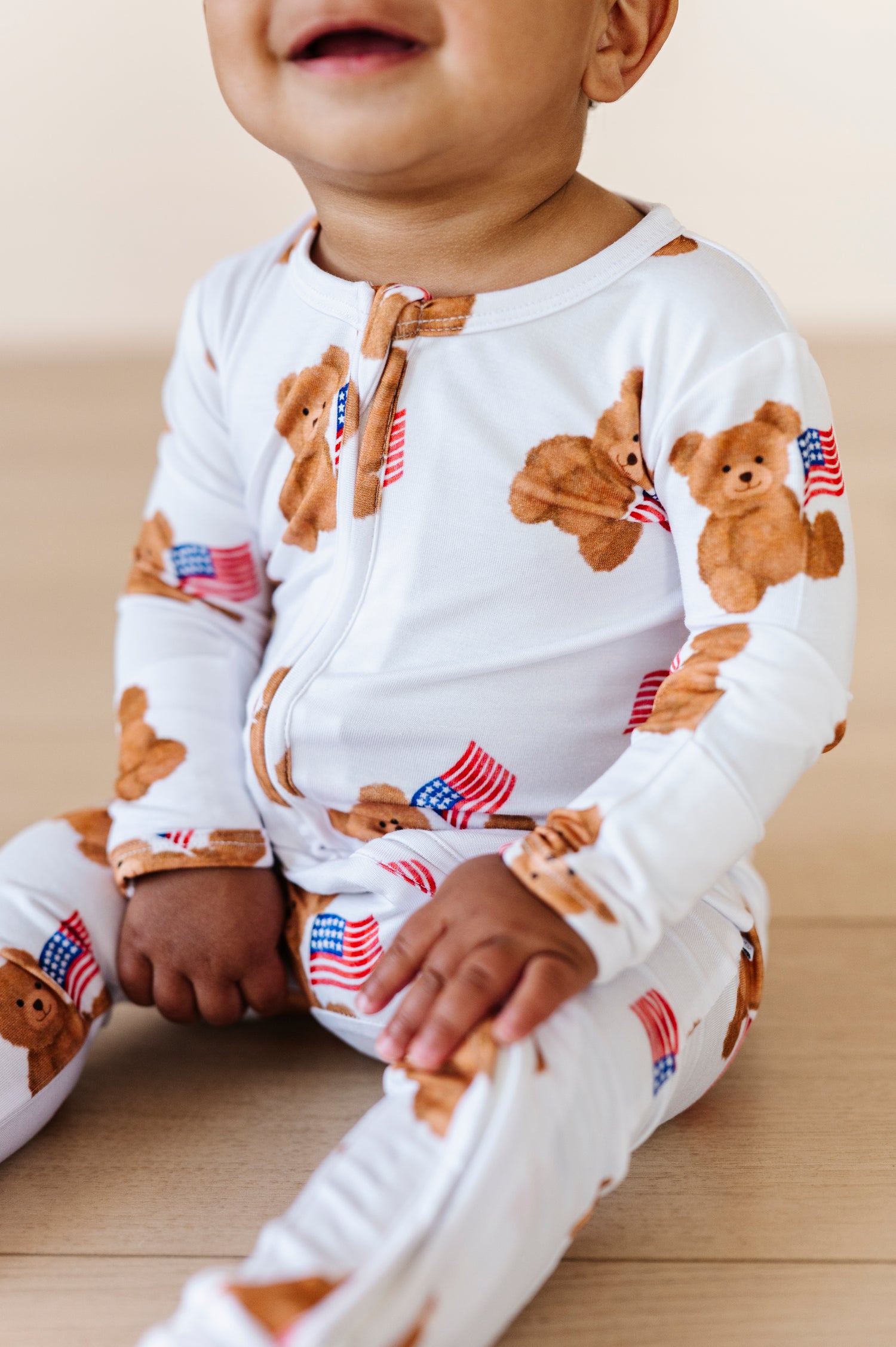 American Bear Zipper Onesie