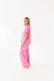 Colorful Hearts Ribbed Women's Flare Set