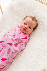 Pink Pine Tree Swaddle