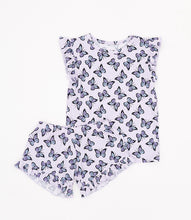 Load image into Gallery viewer, Purple Butterfly Ruffle Short Set
