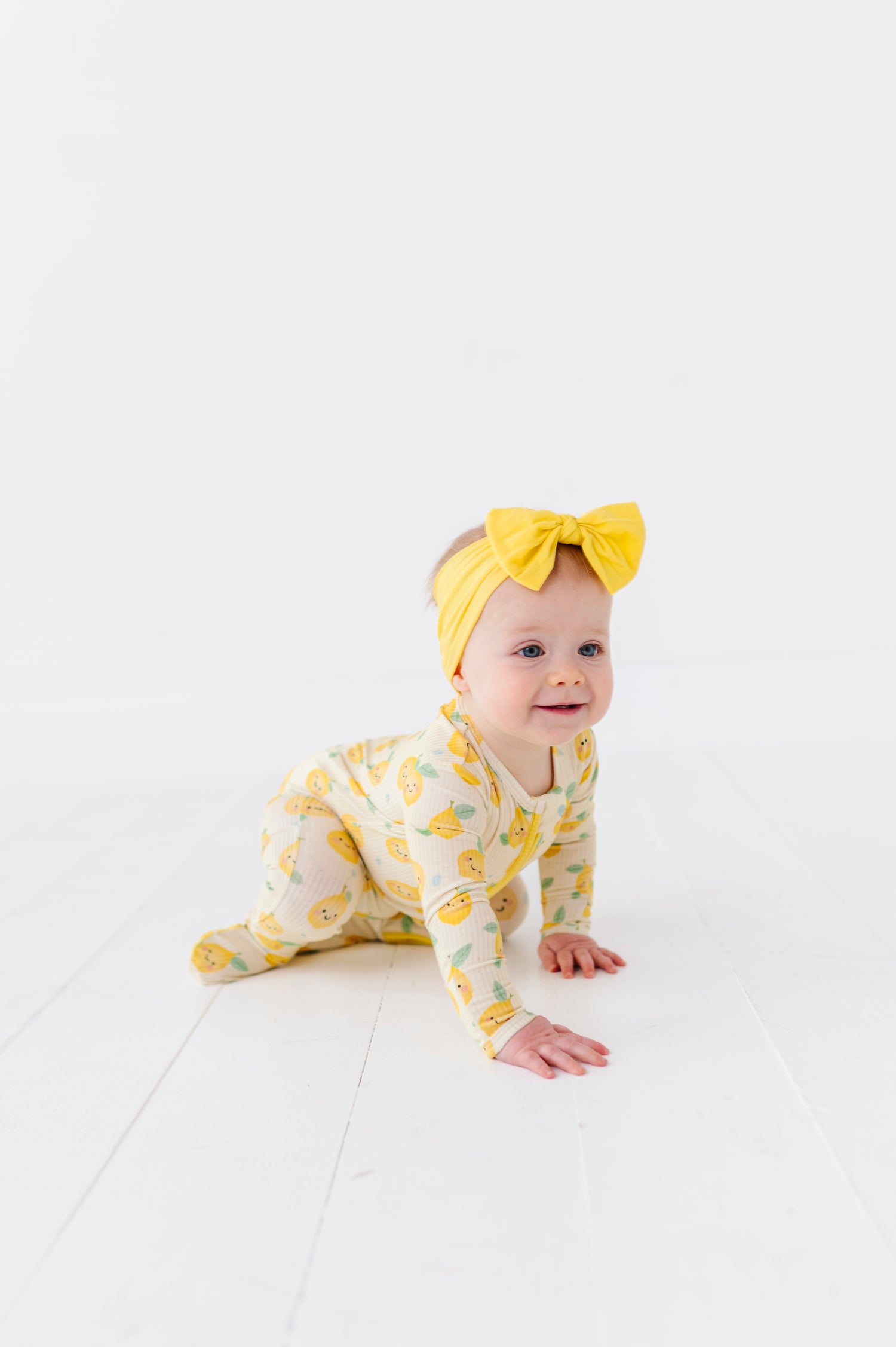 Happy Lemon Zipper Onesie