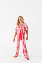 Load image into Gallery viewer, Red Affirmation Heart Girls Flare Lounge Set
