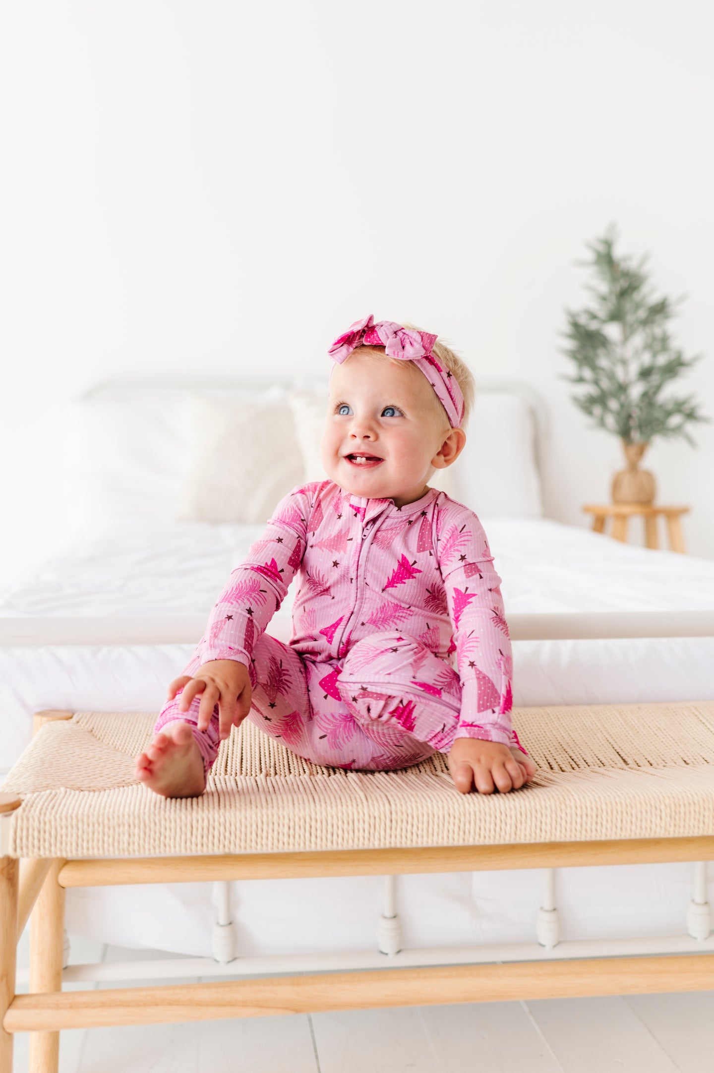 Pink Pine Tree Convertible Onesie