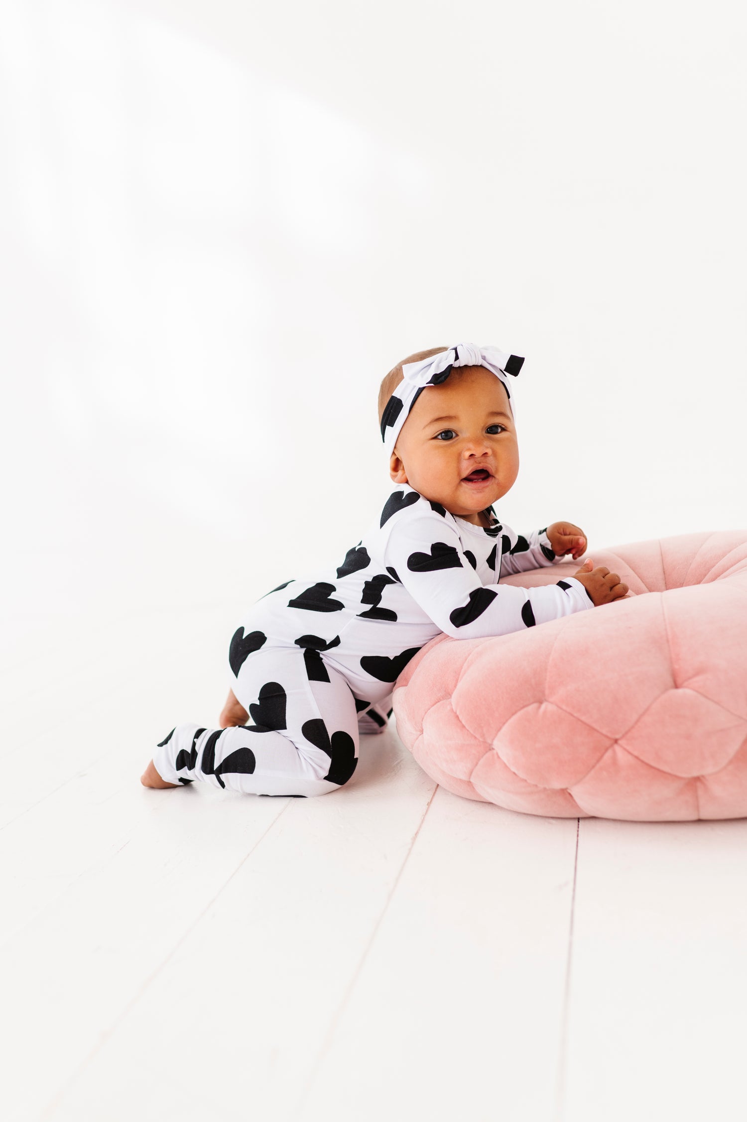 Black Heart Zipper Onesie
