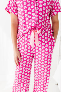 Pink Affirmation Heart Women's Flare Pajama Set