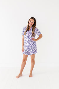 Purple Butterfly Women's Short Set