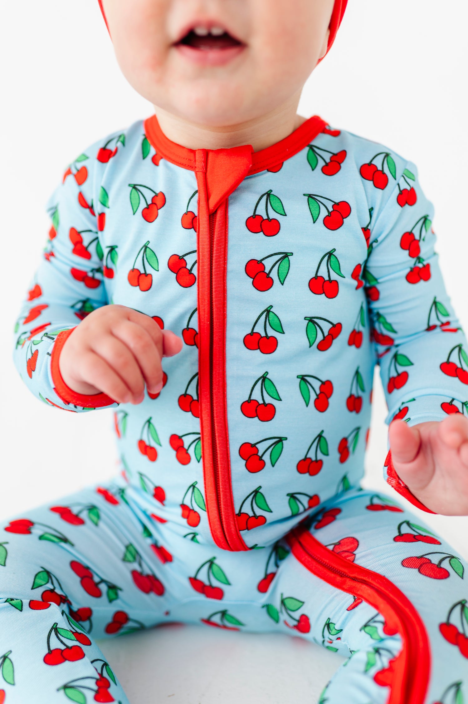 Cherries Footed Onesie