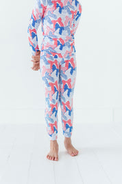 Red White Blue Bow Two Piece Pajama Set
