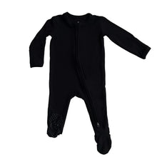 Load image into Gallery viewer, Black Ribbed Footed Onesie
