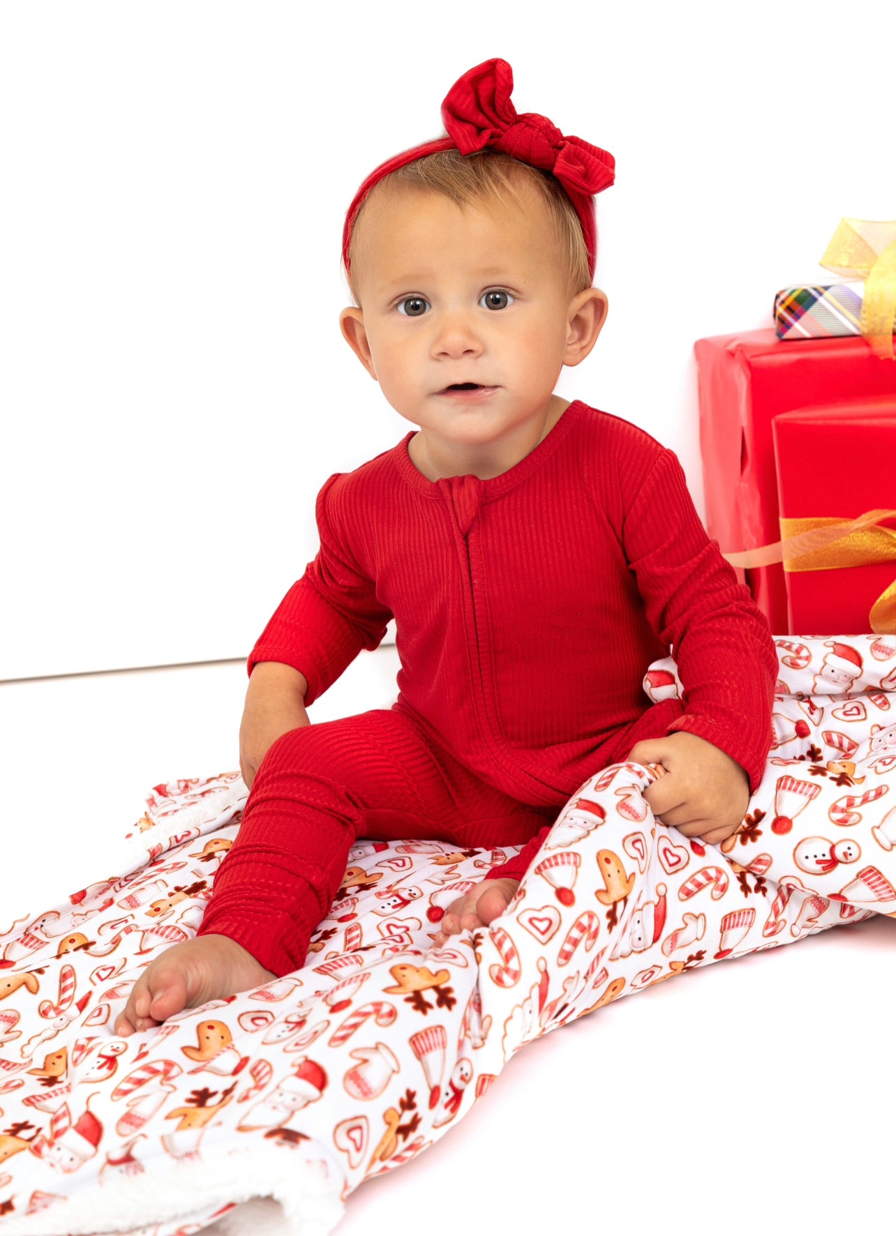 Red Ribbed Convertible Onesie