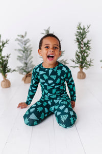 Green Pine Tree Two-Piece Long Set