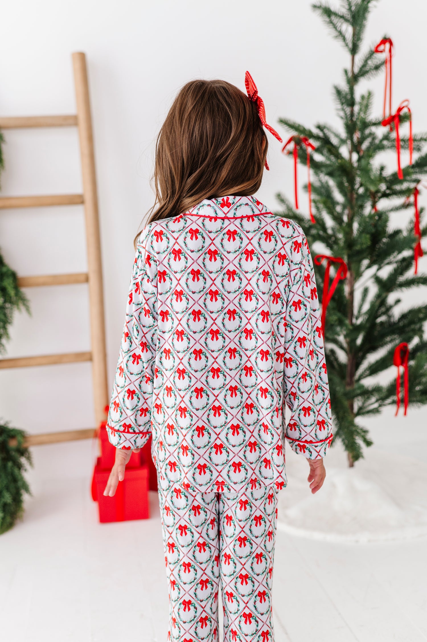 Holiday Wreaths Girls Flare Lounge Set