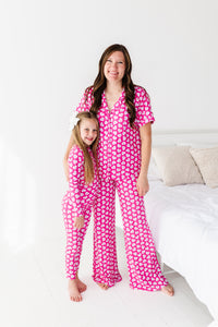 Pink Affirmation Heart Women's Flare Pajama Set