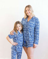 Blue Floral Women's Short Set