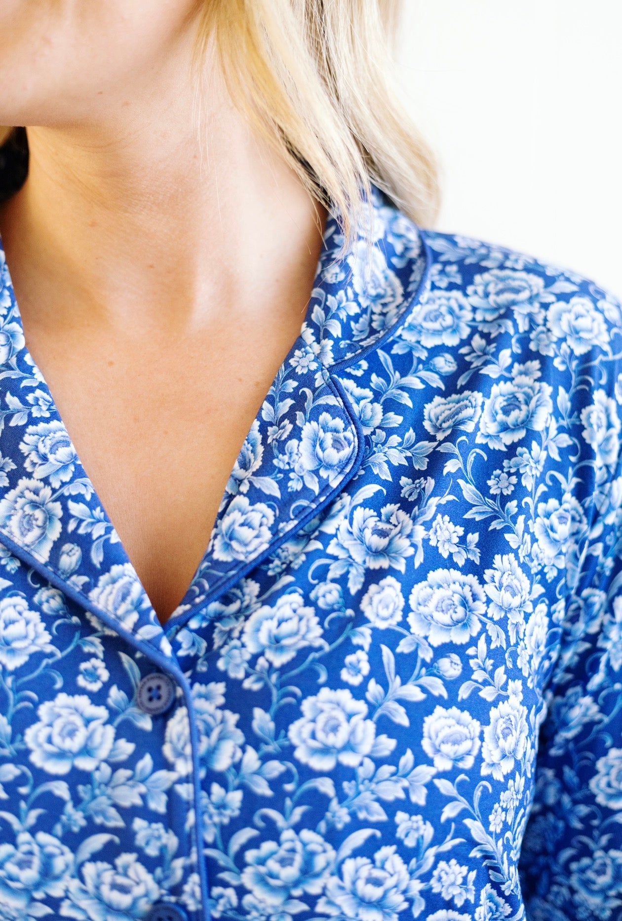 Blue Floral Women's Short Set