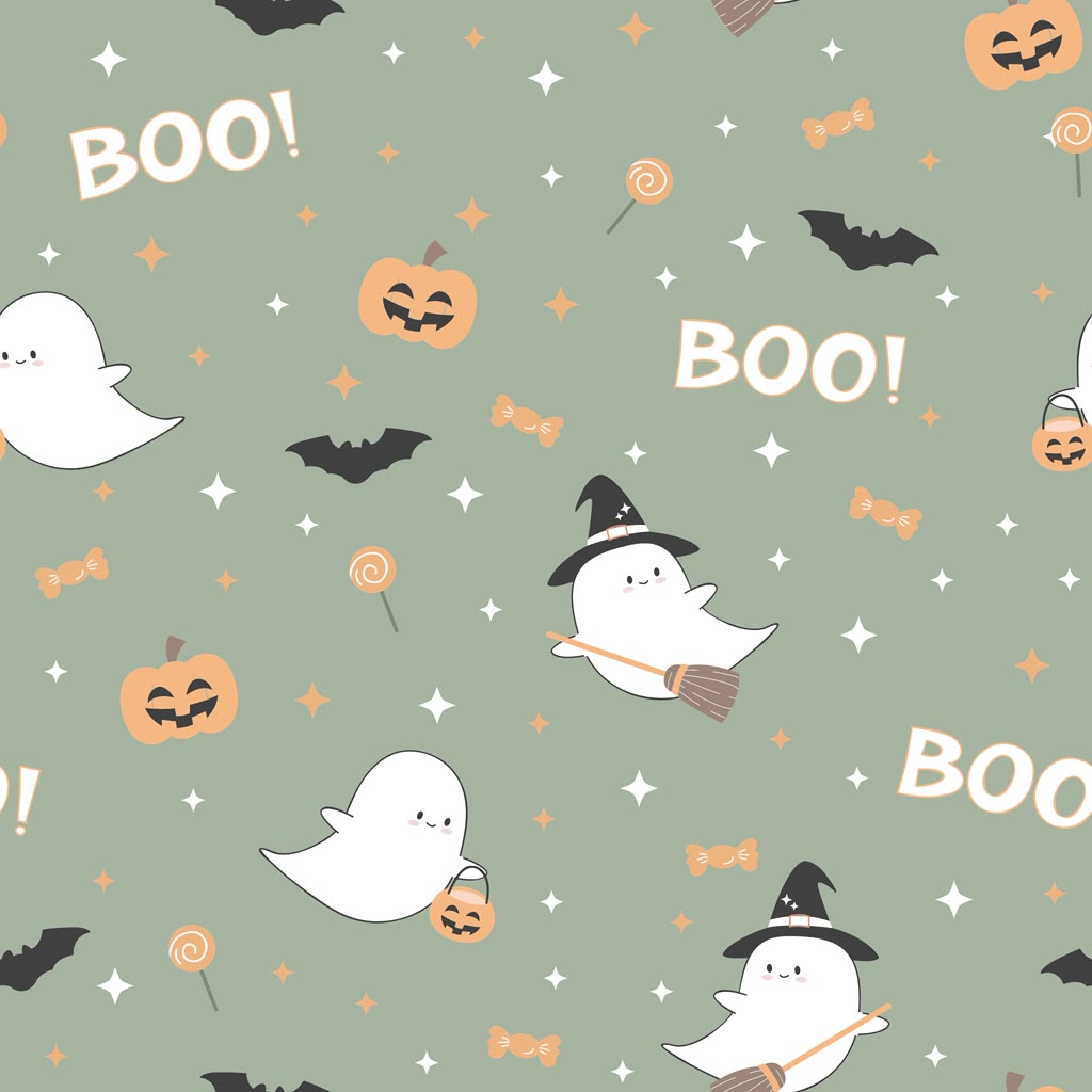 Happy Spooky Green Two Piece Pajama Set