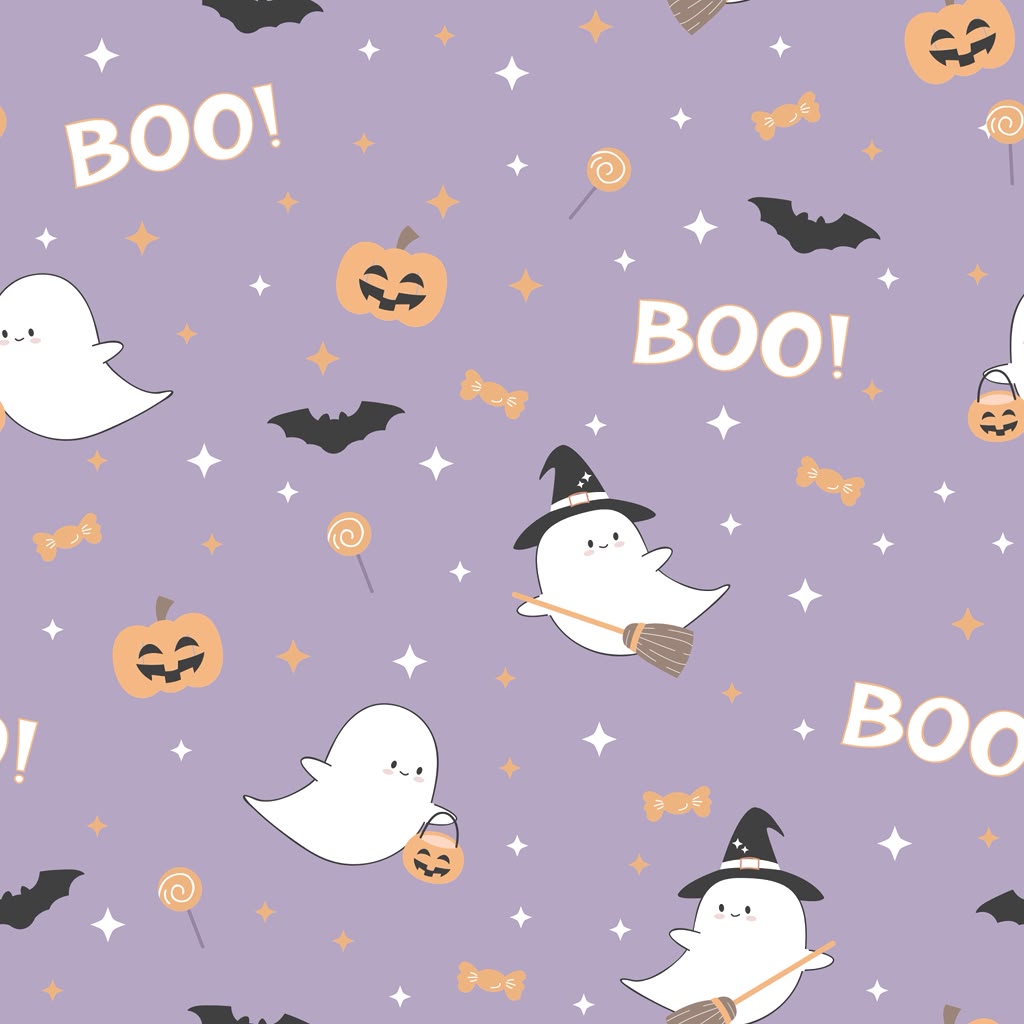 Happy Spooky Purple Two Piece Pajama Set
