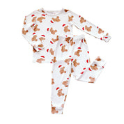 Santa Ribbed Bear Two-Piece Long Set