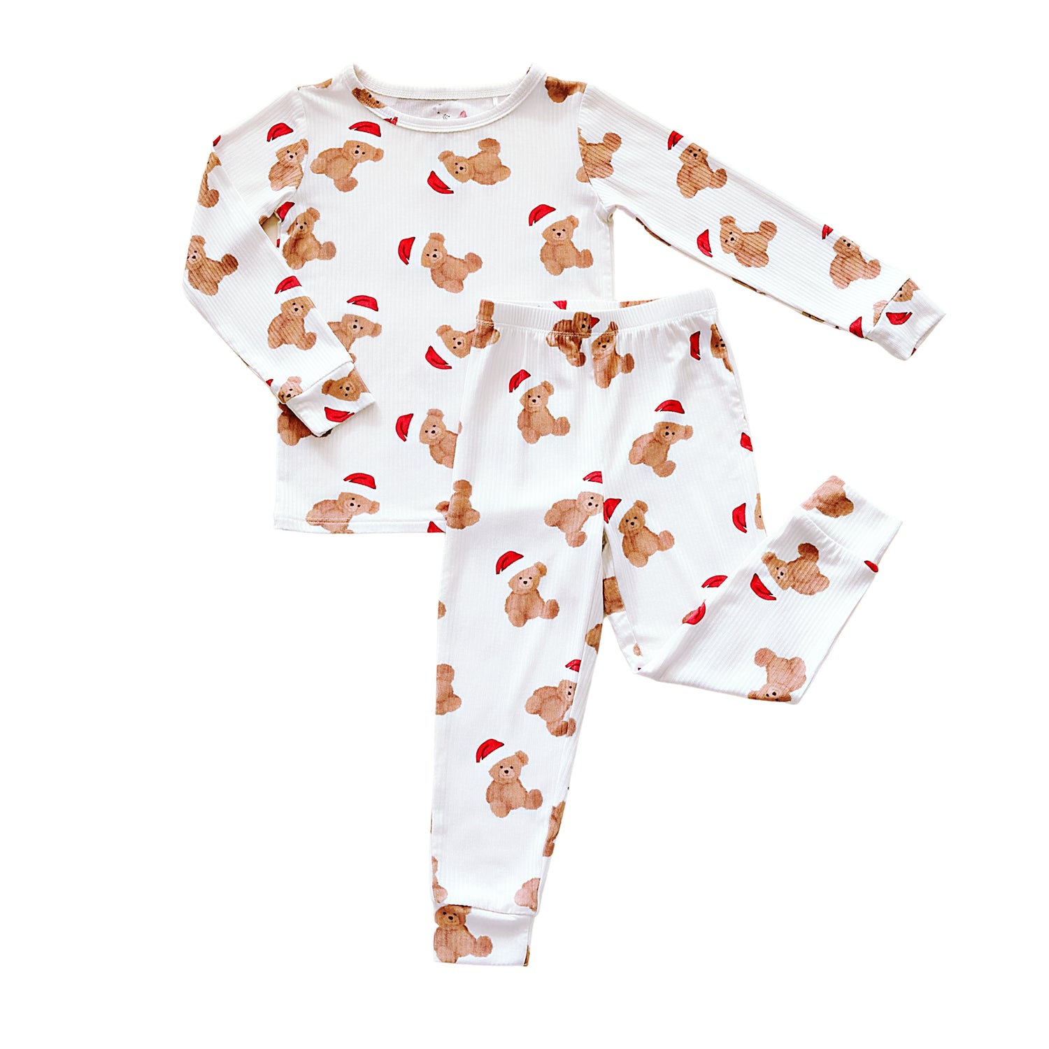 Santa Ribbed Bear Two-Piece Long Set
