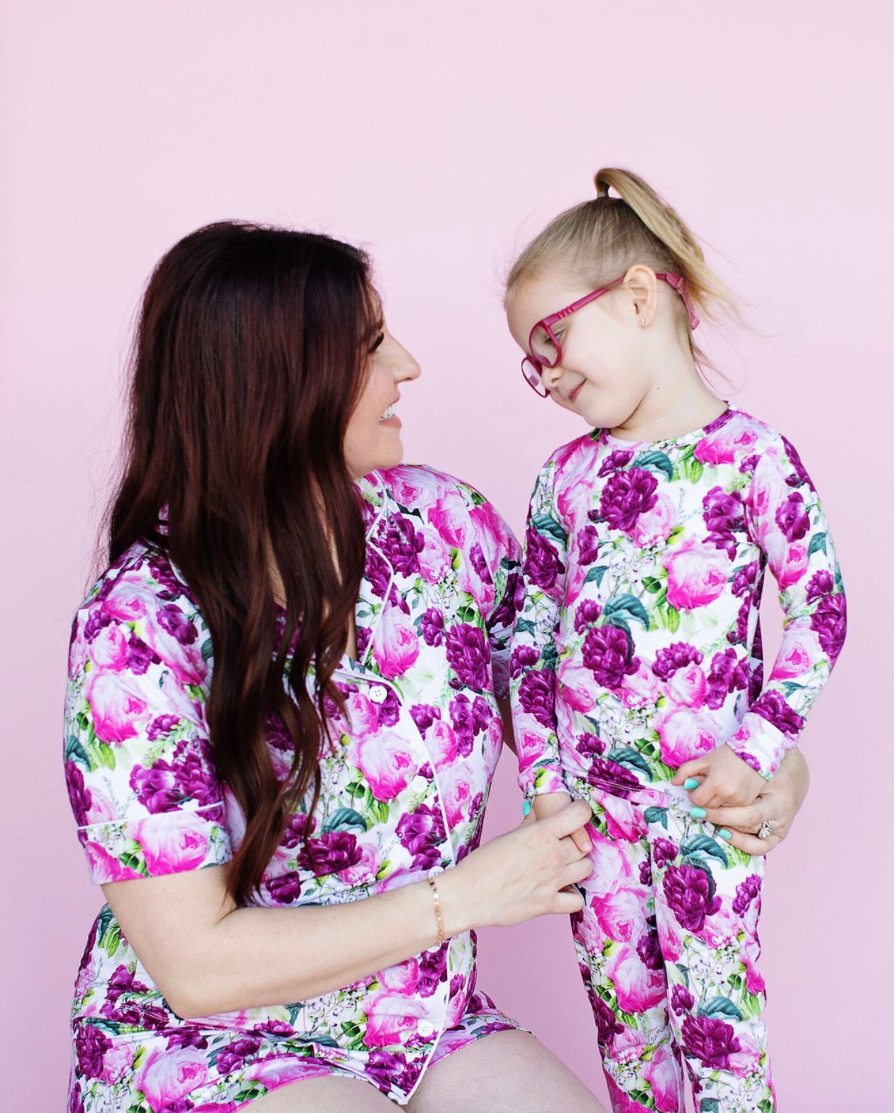 Purple Rose Garden Women's Short Set