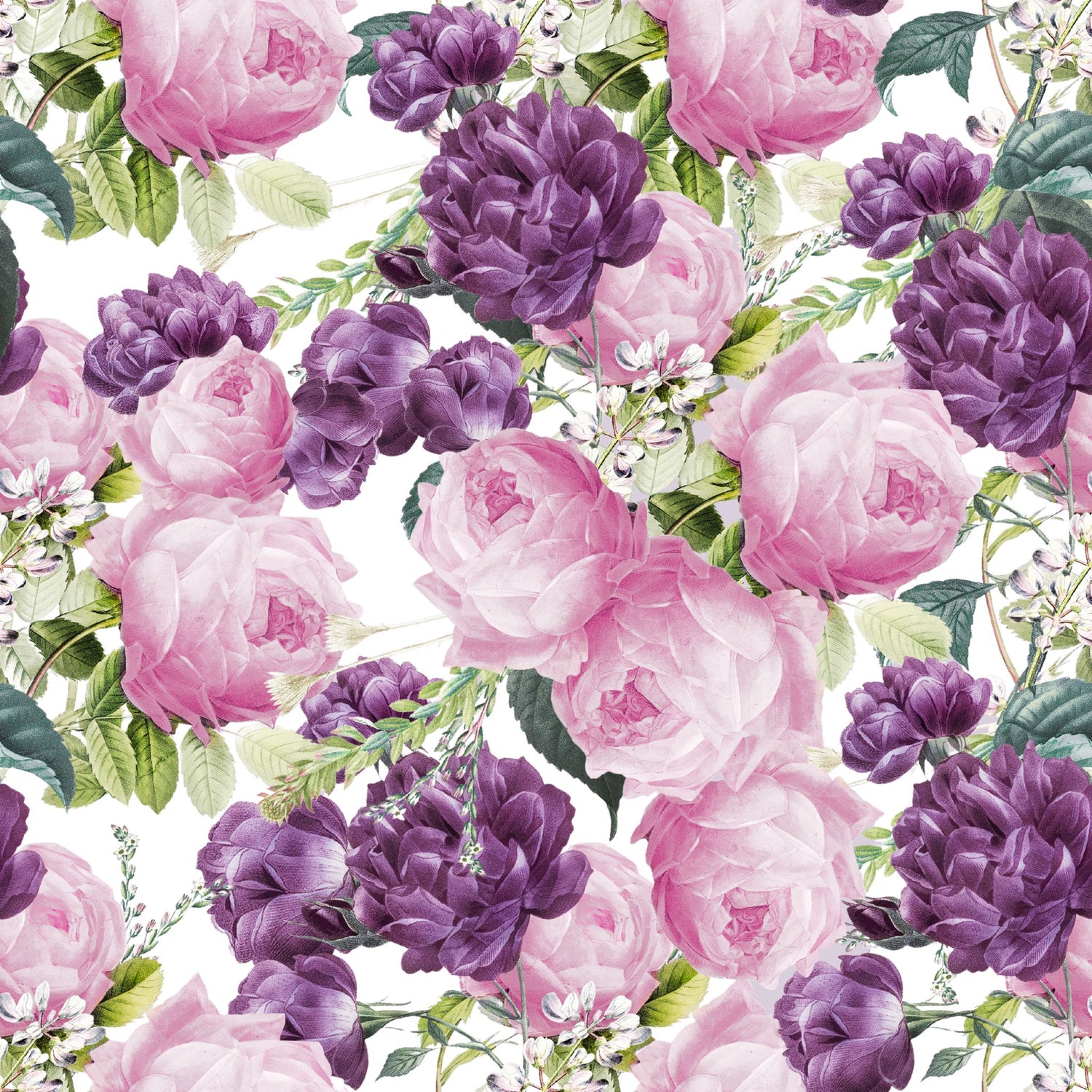 Purple Rose Garden Women's Short Set