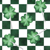 Ribbed Checkered Shamrock Girls Flare Lounge Set