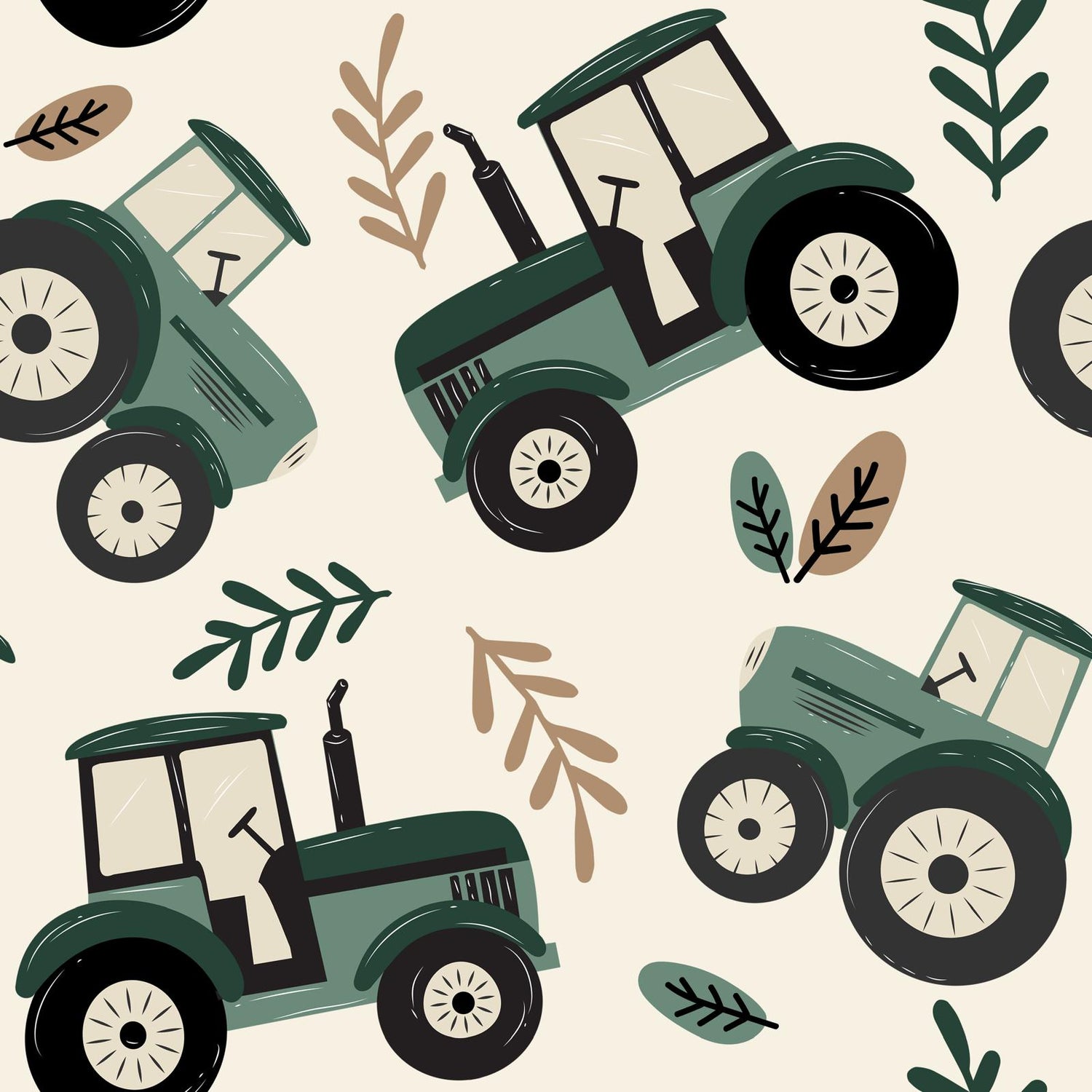Green Tractor Two Piece Pajama Set