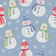 Blue Snowman Two Piece Pajama Set