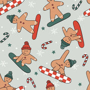 Snowboarding Gingerbread Plush Blanket
