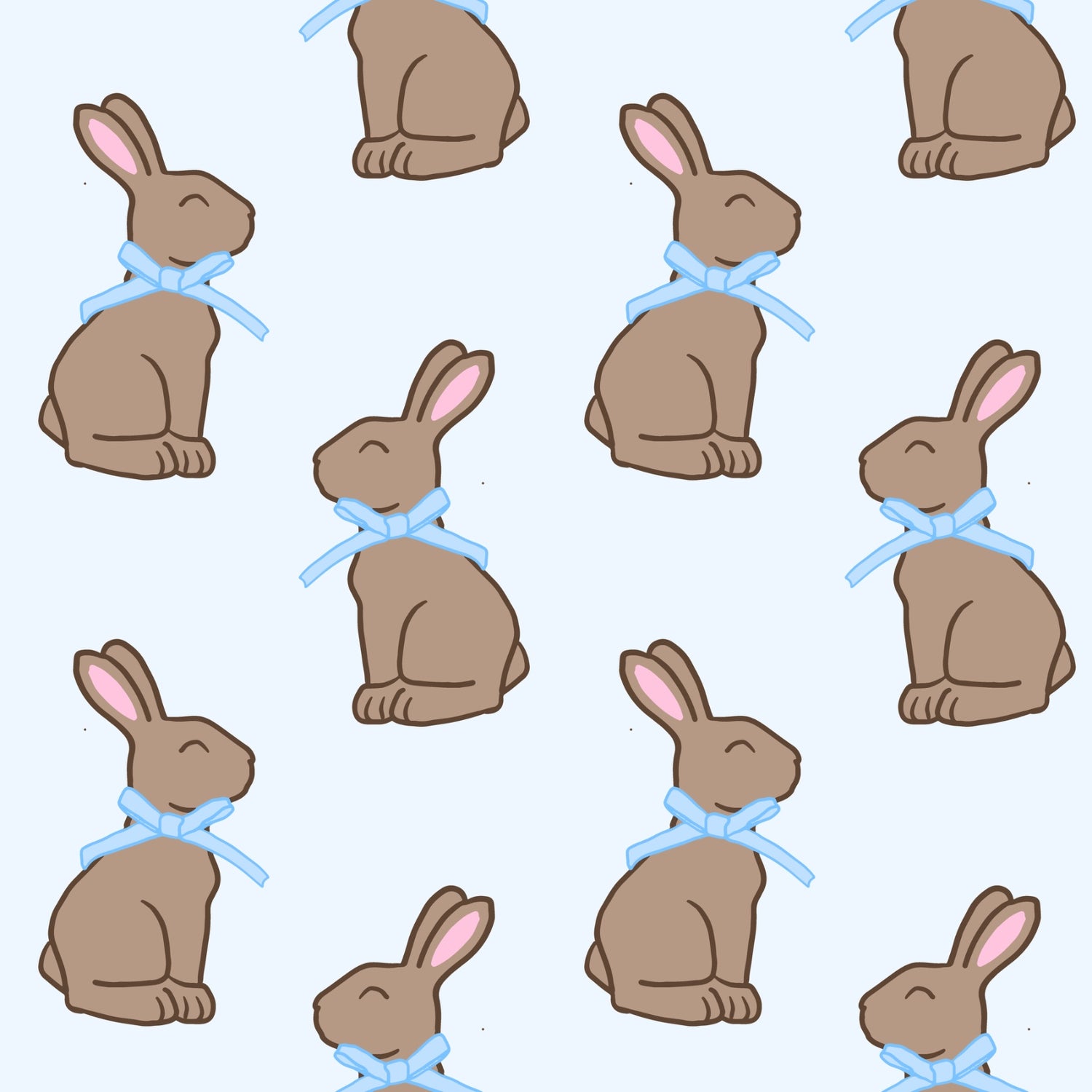 Blue Chocolate Bunny Two Piece Pajama Set