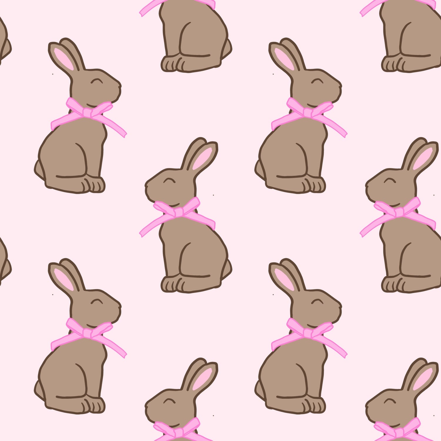 Pink Chocolate Bunny Two Piece Pajama Set