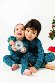 Evergreen Plaid Zipper Onesie