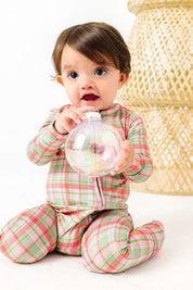 Sugarplum Plaid Zipper Onesie