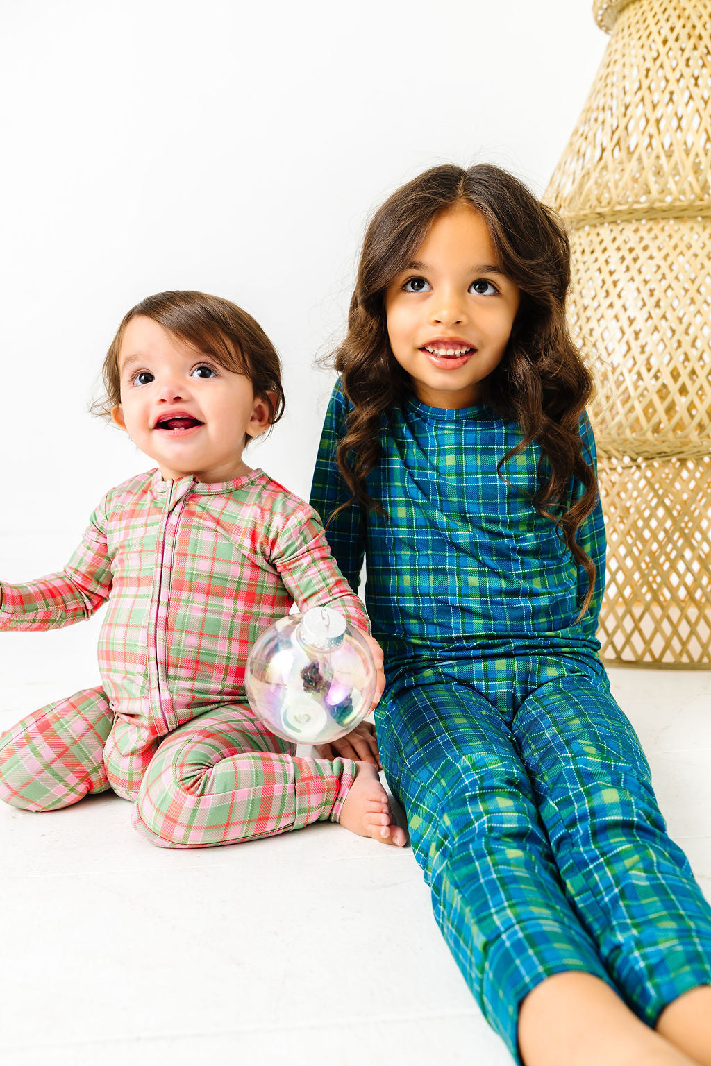 Sugarplum Plaid Zipper Onesie