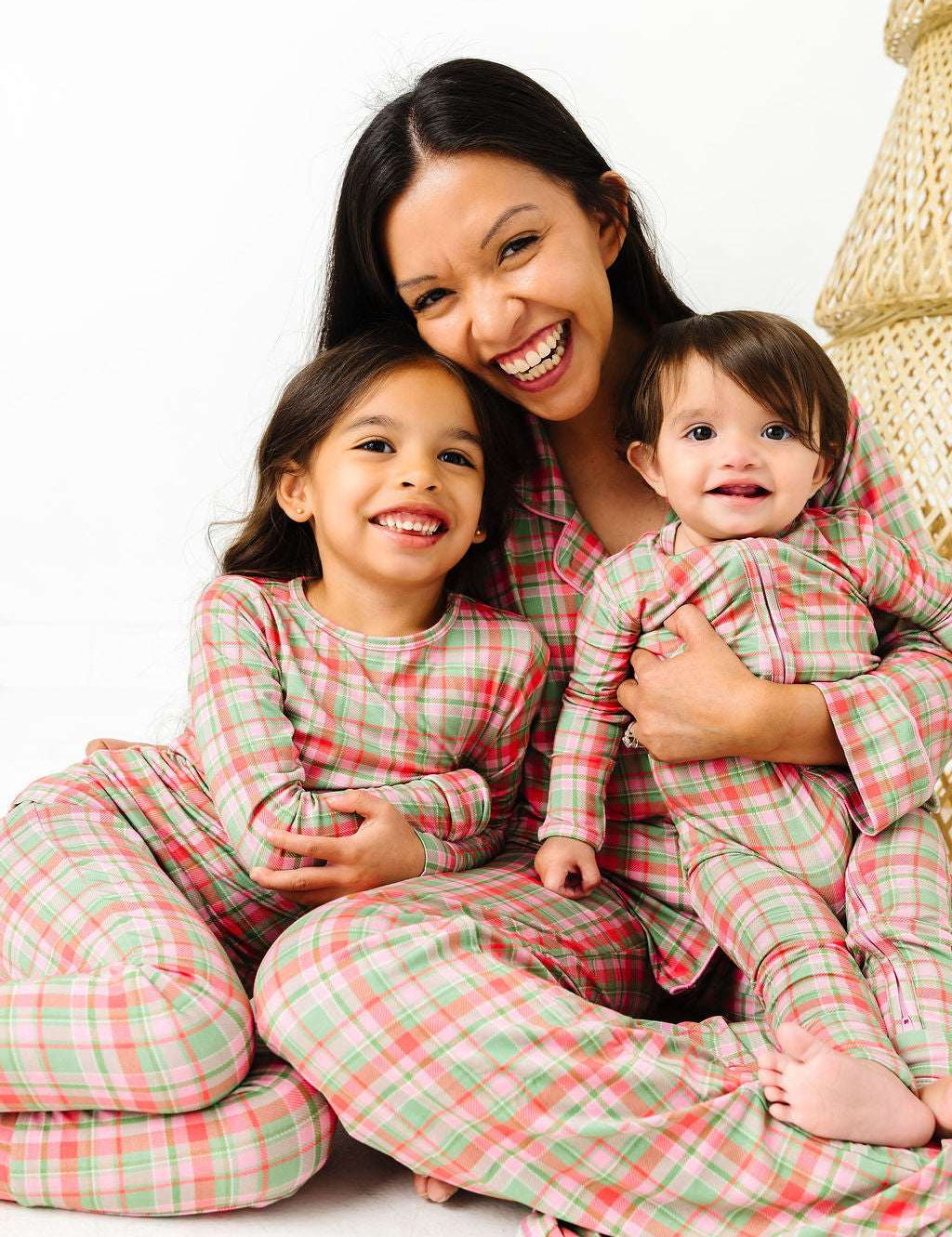 Sugarplum Plaid Zipper Onesie